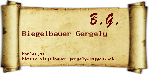 Biegelbauer Gergely névjegykártya